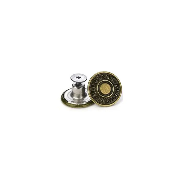 (2pcs) Denim Trouser Button Jeans Pants Buttons Adjustable Waist Shrinker Jean Metal Removable 17mm Replacement No-Sewing Screw