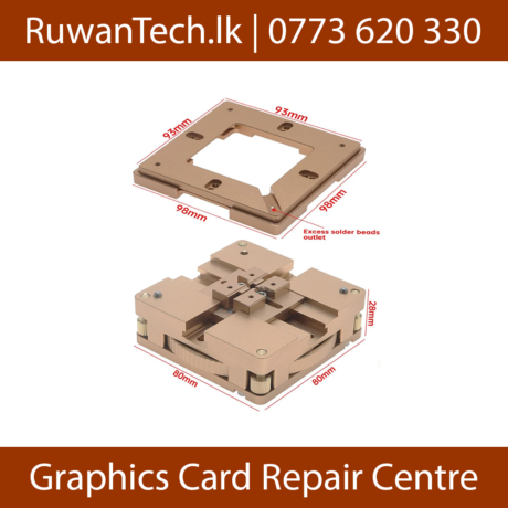 Reball Table Accessory 80mm 90mm Aluminium Alloy 90*90mm BGA Reballing Adjustable Jig Stencil ...