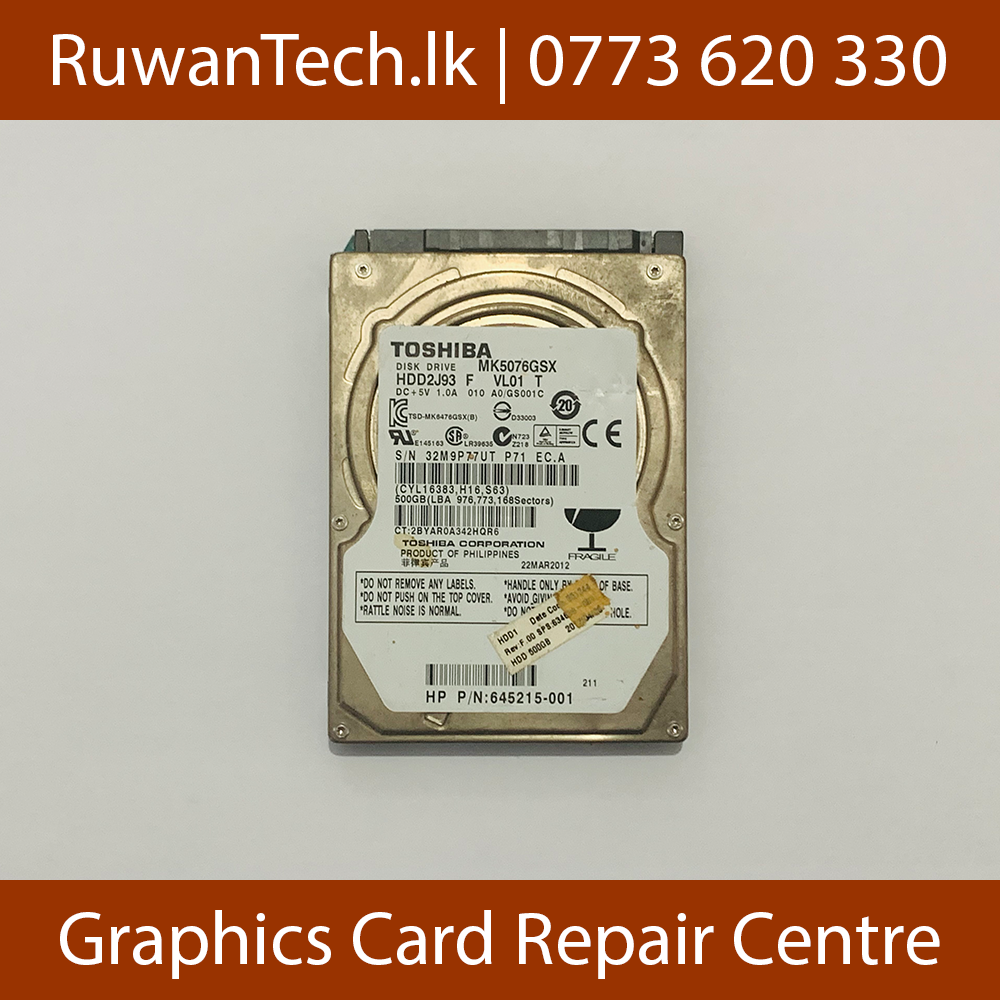 Toshiba MK5076GSX 500GB Front